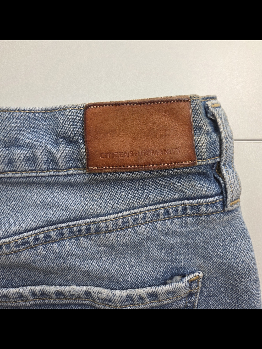 Citizens Of Humanity Frayed Hem Denim Skirt Sz 28 Cowgirl Summer Festival Beach - Picture 4 of 7